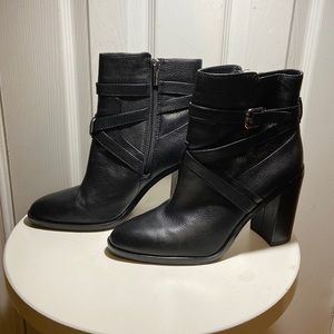 black heeled boots